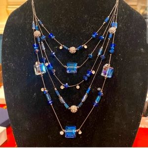 Gunmetal 5 Strand Statement Necklace